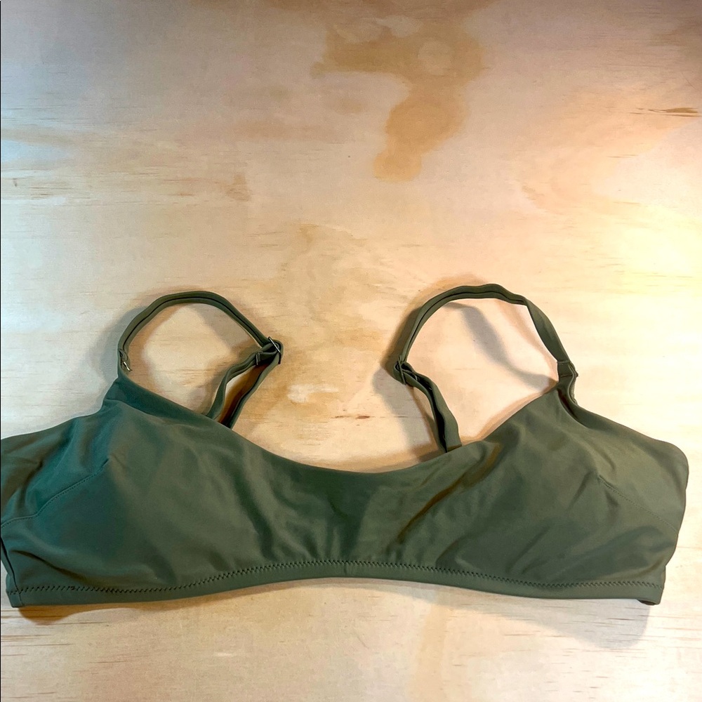 NWT Aerie Olive Bandeau Bikini Top Sz CL